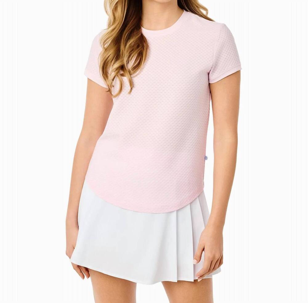 NEW ADDISON BAY active mesh palmetto short sleeve top in pink